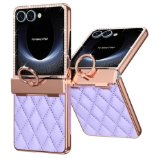 A-One Brand - Galaxy Z Flip 7 Mobilskal Rhinestone Ringhållare - Lila