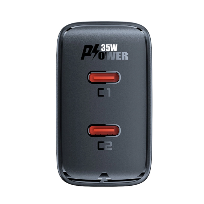 Acefast - Acefast GaN Snabbladdare 2x USB C 35W PD - Svart