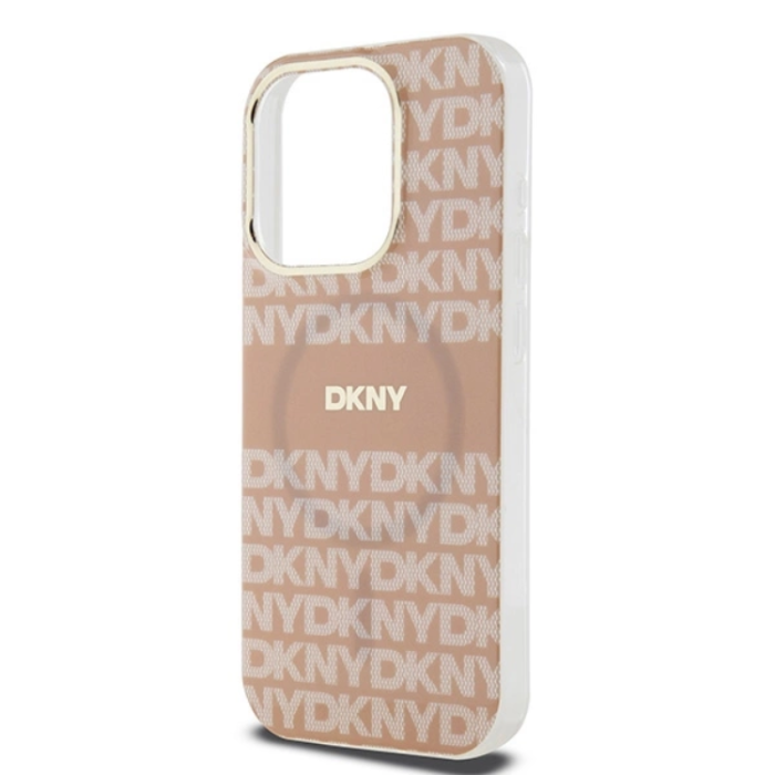 DKNY - DKNY iPhone 15 Pro Mobilskal Magsafe IML Mono & Stripe - Rosa
