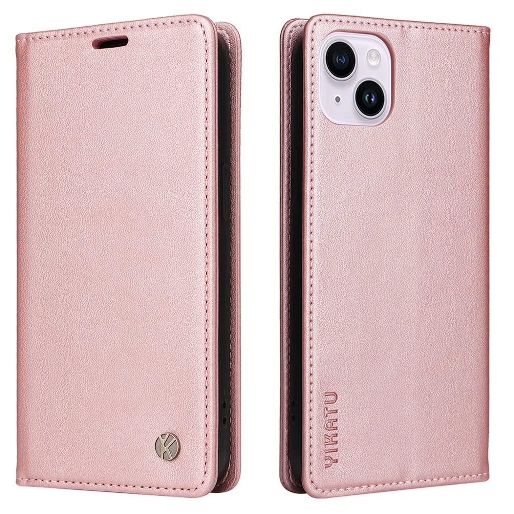 YIKATU iPhone 15 Plus Plånboksfodral - Rosaguld | 2353 | AlltMobil
