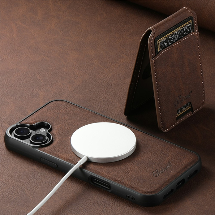 SUTENI - SUTENI iPhone 17 Mobilskal MagSafe Kickstand H16 - Brun