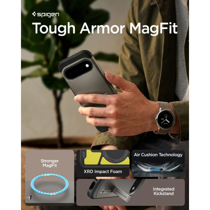Spigen - Spigen Mobilskal För Google Pixel 11 Magsafe Tough Armor - Gunmetal