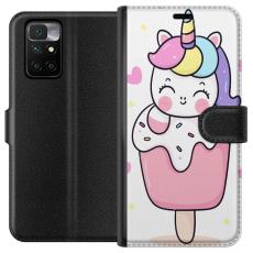 iSecrets - Pl&aring;nboksfodral till Xiaomi Redmi 10 med Glad enh&ouml;rning