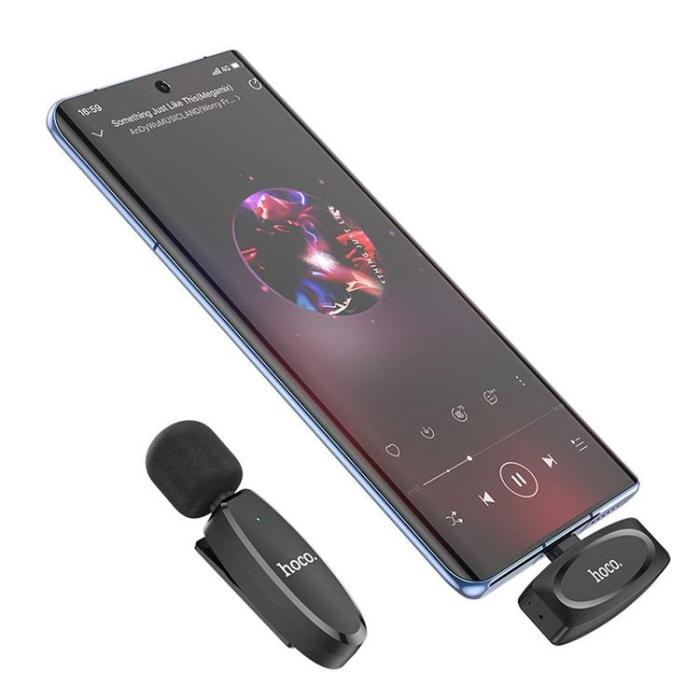 Hoco - HOCO Trådlös Lavaliermikrofon USB-C L15 - Svart