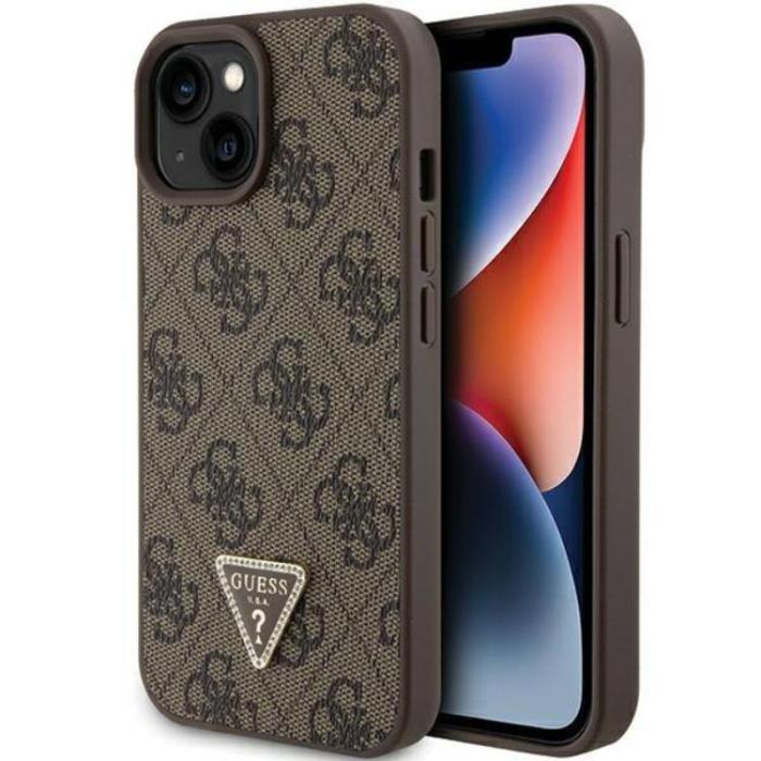 Guess - Guess iPhone 15 Mobilskal Triangle Strass - Brun