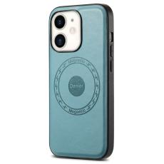 DENIOR - DENIOR Mobilskal till iPhone 12/12 Pro &Auml;kta L&auml;der Svart-Bl&aring;