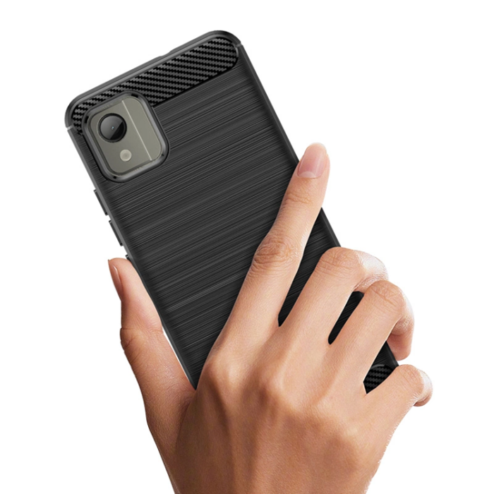 OEM - Nokia C110 Mobilskal Carbon Silikon - Svart
