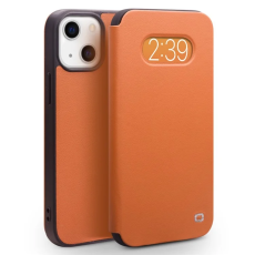 QIALINO - QIALINO iPhone 13 Mini Fodral Äkta Läder Cowhide - Brun
