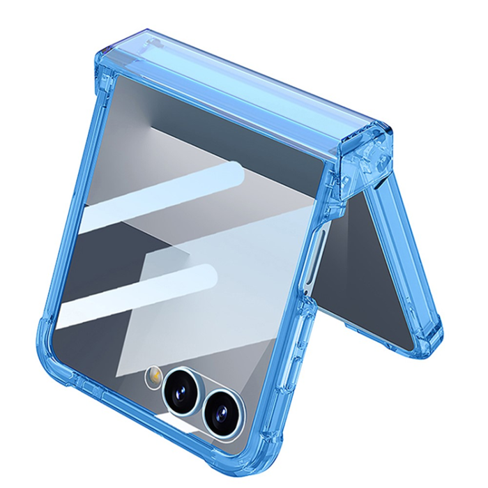 GKK - GKK Galaxy Z Flip 7 Mobilskal med Back Film Airbag Hinge - Blå