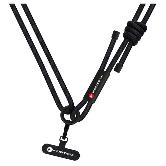 Forcell - Forcell Crossbody Mobilrem Lanyard med Justerbar Längd - Svart