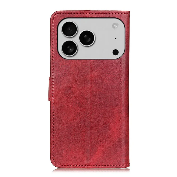 A-One Brand - iPhone 17 Pro Max Plånboksfodral Cowhide Texture - Röd