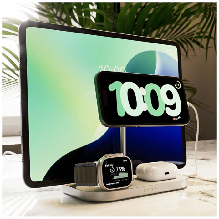 ZENS - Zens 4-i-1 Qi2 Magnetisk Trådlös Laddare 60W iPhone Apple Watch Airpods