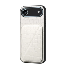 A-One Brand - iPhone 17 Air Mobilskal Korthållare Crocodile Textured - Vit