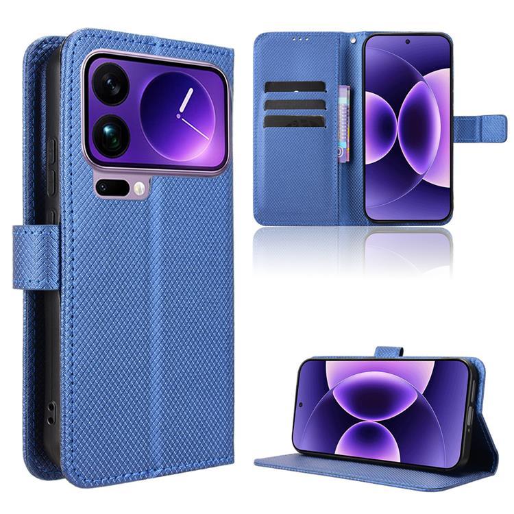 Xiaomi 17 Pro Plånboksfodral Diamond Texture Med Rem - Blå | 2353 | AlltMobil