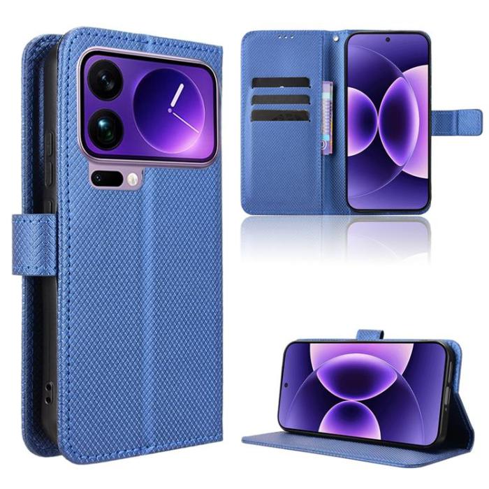 A-One Brand - Xiaomi 17 Pro Plånboksfodral Diamond Texture Med Rem - Blå