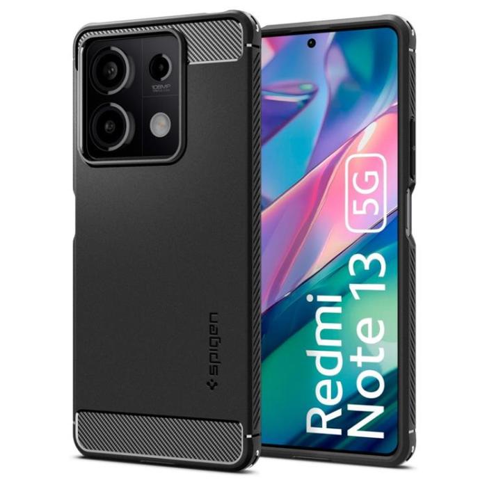 Spigen - Spigen Xiaomi Redmi Note 13 Pro 5G Mobilskal Rugged Armor - Svart