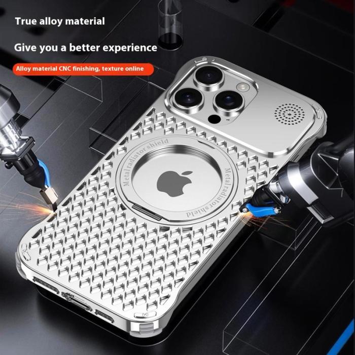 R-JUST - R-JUST RJ64 Mobilskal till iPhone 16 Pro Aluminium Titan med Ställ