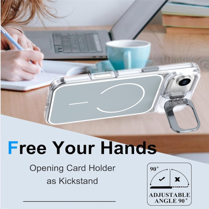 A-One Brand - iPhone Air Mobilskal MagSafe Lens Kickstand TPU + PC - Grå