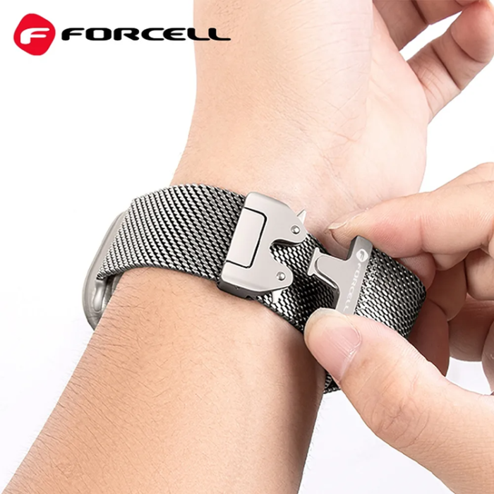 Forcell - Forcell Apple Watch (38/40/41) Armband Stainless Steel - Silver