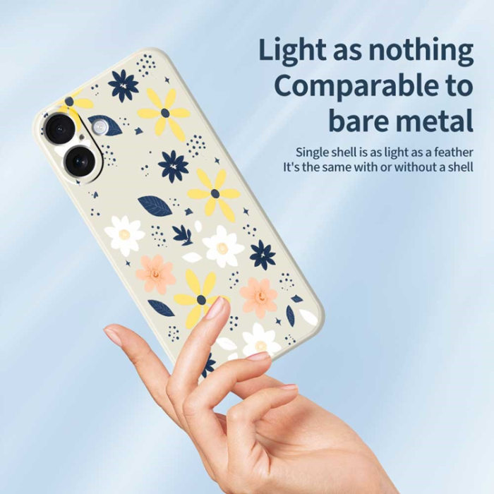 A-One Brand - iPhone 17 Mobilskal Colorful Floral Blue Leaves TPU - Lila