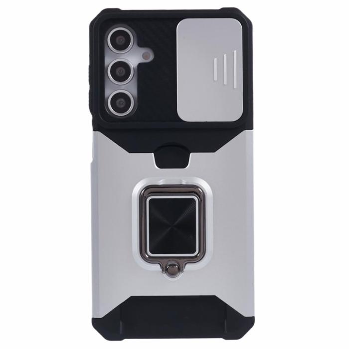 OEM - Mobilskal för Samsung Galaxy S26 Plus Kickstand PC + TPU - Silver