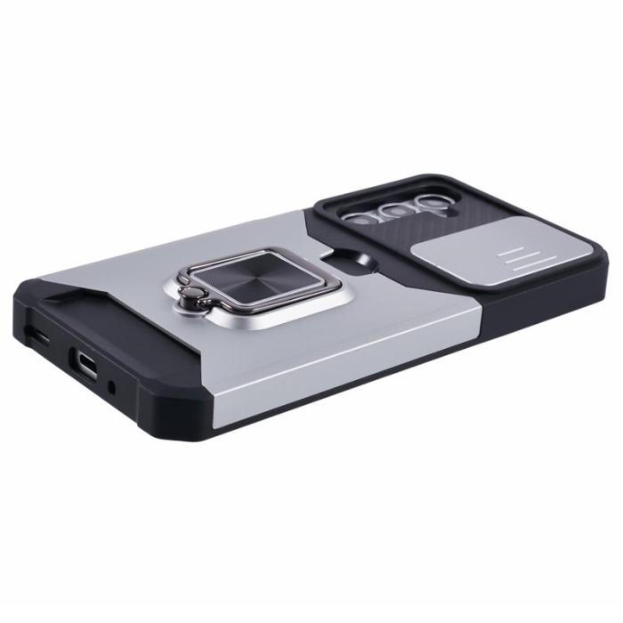 OEM - Mobilskal för Samsung Galaxy S26 Plus Kickstand PC + TPU - Silver