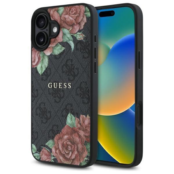 Guess Mobilskal till iPhone 16 MagSafe 4G Flowers Print - Svart | 2353 | AlltMobil