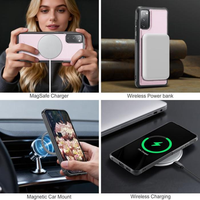 OEM - JEEHOOD Samsung Galaxy S20 FE Fodral Konstläder - Rosa