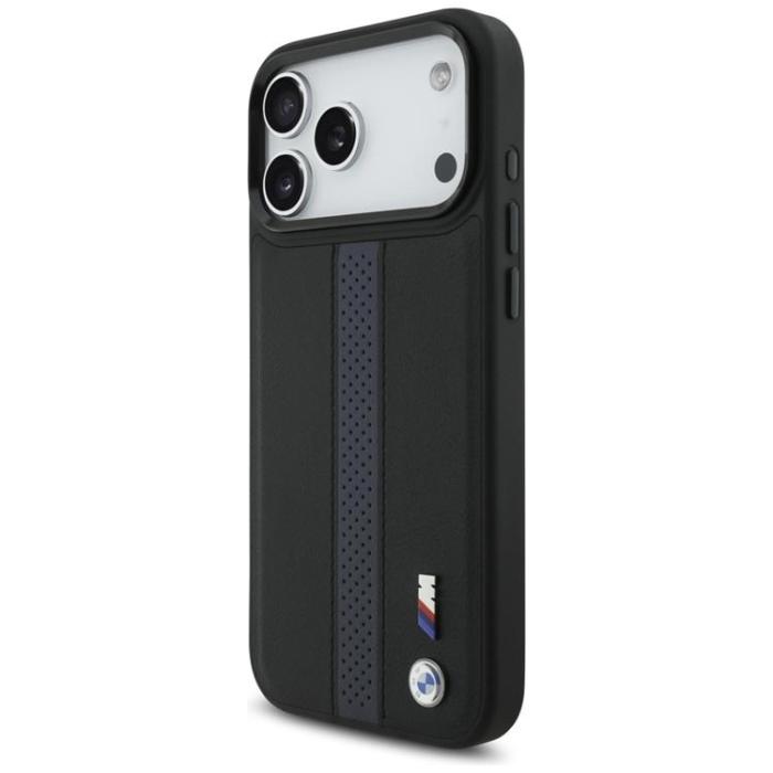BMW - BMW iPhone 17 Pro Max Mobilskal MagSafe M Perforated Stripe Logo - Blå
