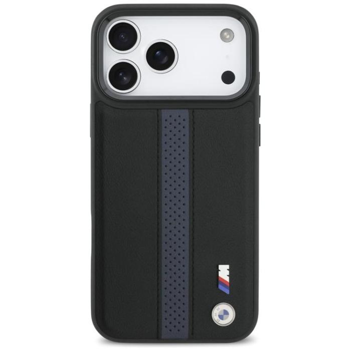 BMW - BMW iPhone 17 Pro Max Mobilskal MagSafe M Perforated Stripe Logo - Blå