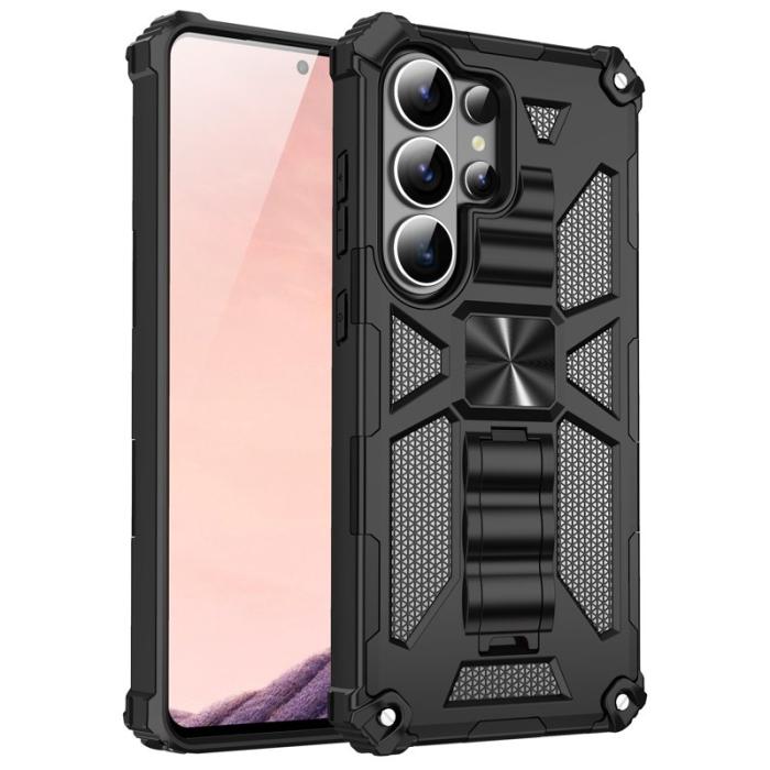 OEM - Mobilskal för Samsung Galaxy S26 Ultra Kickstand Stöttålig PC + TPU - Svart