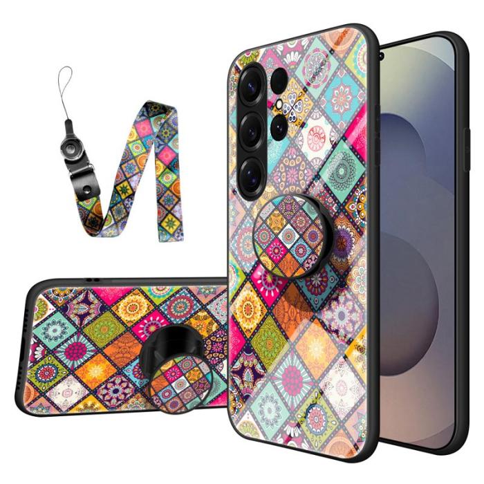 OEM - Mobilskal för Samsung Galaxy S26 Ultra Kickstand Tempered Glass - Mönster