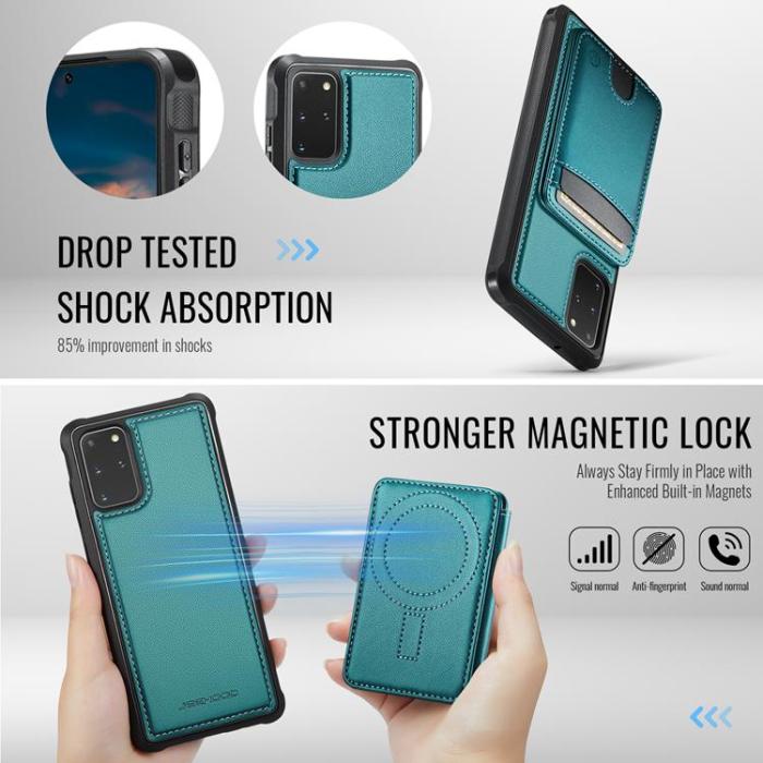 OEM - JEEHOOD Mobilskal till Samsung Galaxy S20 Plus Konstläder - Blå