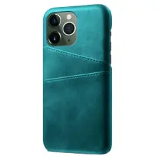 OEM - iPhone 14 Pro Max Skal Korthållare PU Läder - Grön