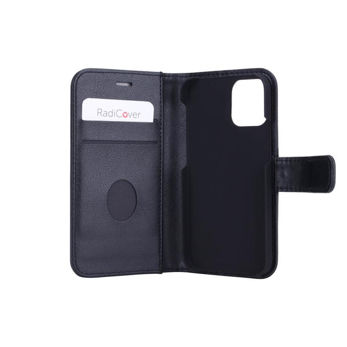Radicover - RADICOVER iPhone 12 Mini Plånboksfodral Strålningsskydd - Svart