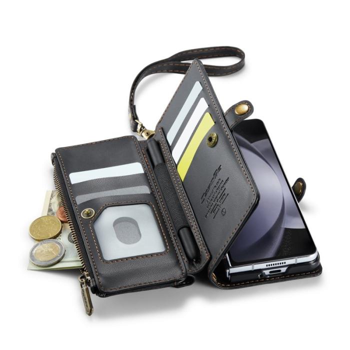 Caseme - CASEME Plånboksfodral Konstläder för Samsung Galaxy Z Fold5 - Svart