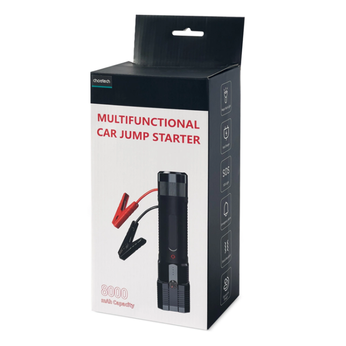 Choetech - Chotech Starthjälp Powerbank 8000mAh Led FlashLight - Svart