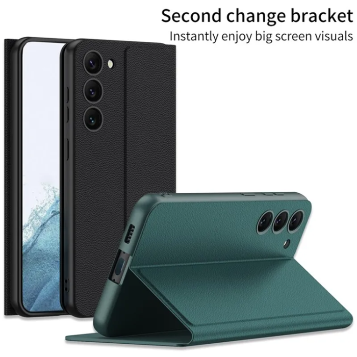 GKK - GKK Galaxy S23 Mobilfodral Magnetic PU-Läder - Carbon