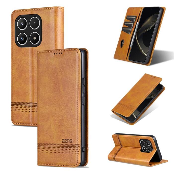 AZNS - AZNS Xiaomi 15T Plånboksfodral Konstläder - Brun