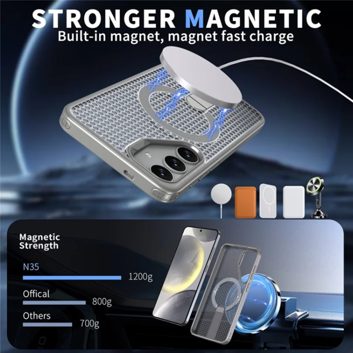 A-One Brand - Mobilskal till Galaxy S25 FE Magsafe Grid Texture
