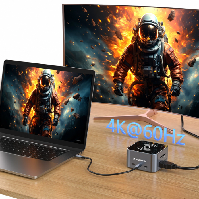 Wozinsky - Wozinsky 12in1 USB-C HUB med Trådlös Laddning med 15 cm kabel