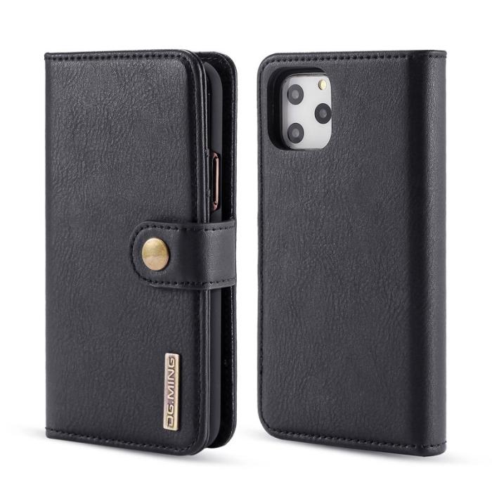 DG.MING - DG.MING iPhone 11 Pro Max Plånboksfodral Äkta Läder med Ställ - Svart