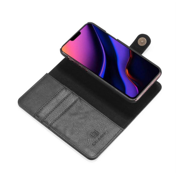 DG.MING - DG.MING iPhone 11 Pro Max Plånboksfodral Äkta Läder med Ställ - Svart