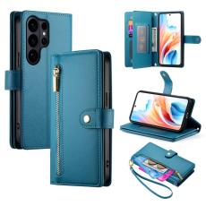 OEM - Samsung Galaxy S26 Ultra Pl&aring;nboksfodral Med Dragkedja Konstl&auml;der - Bl&aring;
