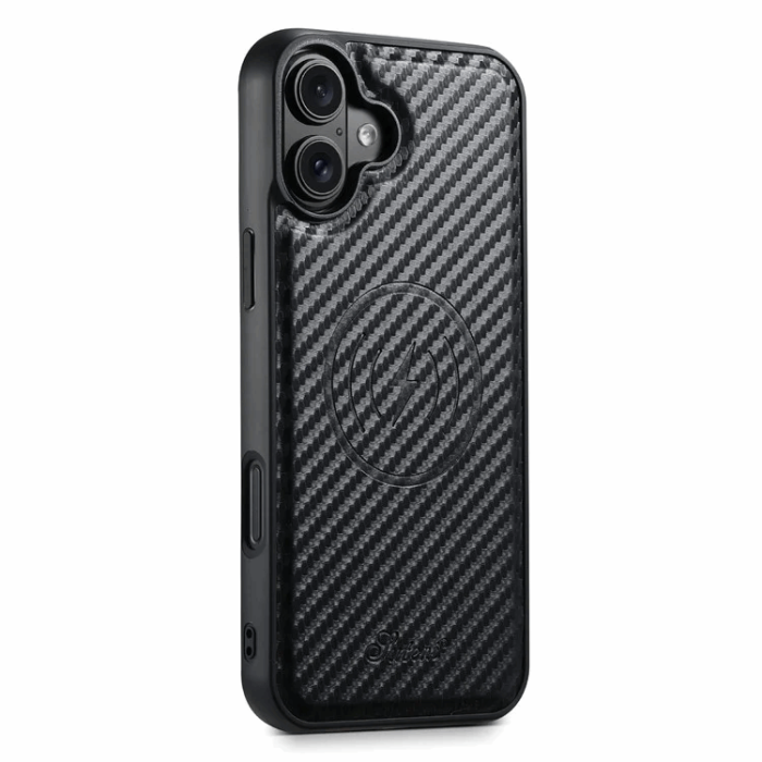 SUTENI - SUTENI iPhone 16 Plus Mobilskal Magsafe Korthållare Carbon Fiber