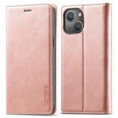 LC.imeeke - LC.IMEEKE iPhone 14 Pl&aring;nboksfodral Konstl&auml;der - Ros&eacute;guld