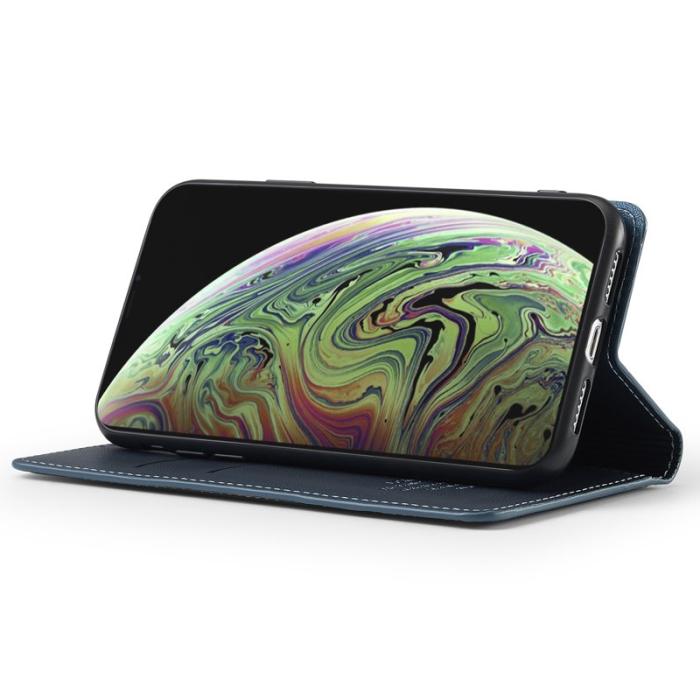 LC.imeeke - LC.IMEEKE L1 Series iPhone XS/X Plånboksfodral Konstläder - Blå