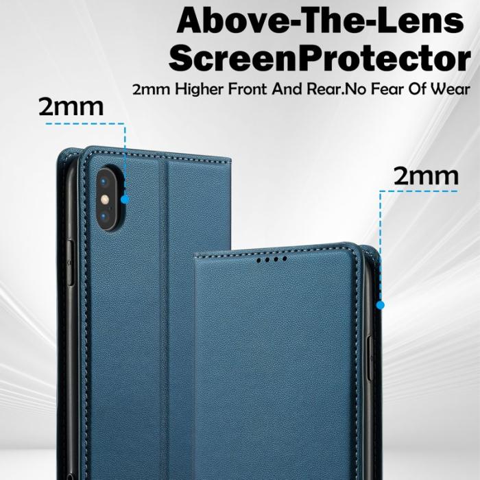 LC.imeeke - LC.IMEEKE L1 Series iPhone XS/X Plånboksfodral Konstläder - Blå