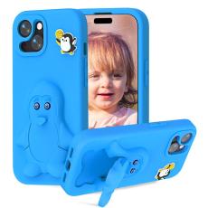 OEM - Penguin Mobilskal till iPhone 14/13 Kickstand St&ouml;tt&aring;lig EVA - Bl&aring;