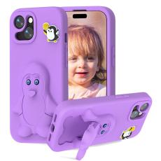 OEM - Penguin Mobilskal till iPhone 14/13 Kickstand St&ouml;tt&aring;lig EVA - Lila